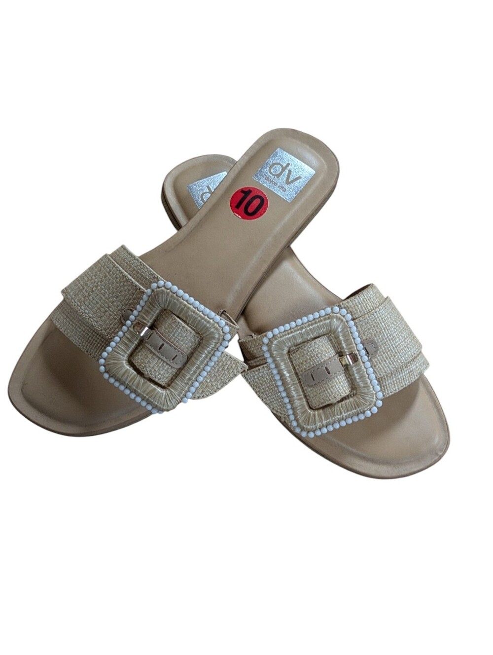 Dolce Vita Jesse Raffia Slide Sandal Tan Size 10